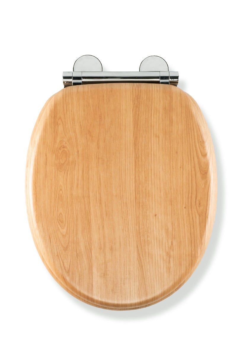 Oval wood shop toilet seat
